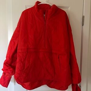 Packable Half-Zip Water Resistant Quilted Jacket Orange NWT